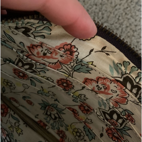 LATICO Purple Genuine Leather Clutch BAG Large Wristlet removable strap handle - Picture 9 of 13